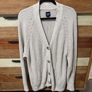 GAP Women's Cream Cardigan Sweater, XL